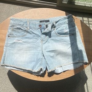 Billabong Mid Rise Light Wash Denim Shorts Size 27